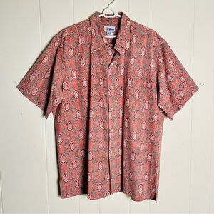 Vintage Men’s Reyn Spooner Hawaiian Aloha Shirt Red Paisley Print XXL
